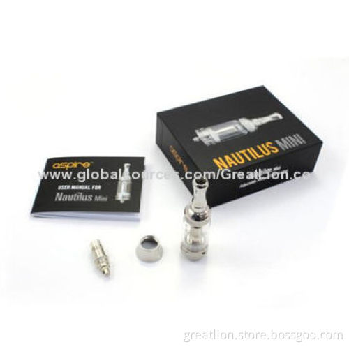 Stock-in Genuine Aspire Airflow Adjustable BVC Nautilus Mini Clearomizer, Made of Stainless Steel